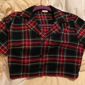 Cropped button up flannel